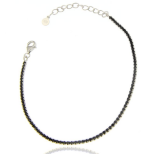 Bracciale Tennis zirconi neri 16+4 cm 1,5 mm