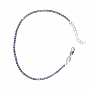 Bracciale Tennis zirconi lilla 16+4 cm 1,5 mm