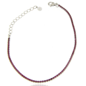Bracciale Tennis zirconi fuxia 16+4 cm 1,5 mm