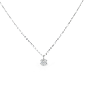 Collana punto luce in Moissanite 5 mm