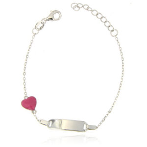 Bracciale bimba con targetta e cuore