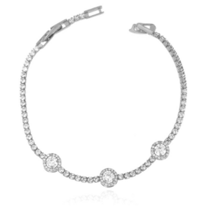 Bracciale tennis con zirconi tondi
