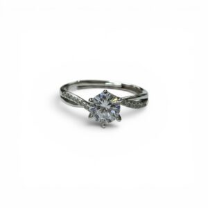 Anello solitario con zirconi