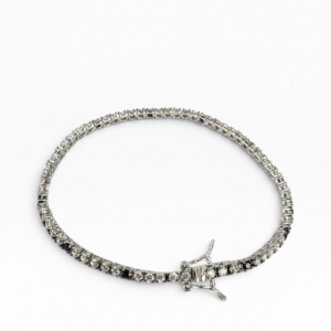 Bracciale tennis con zirconi Bianchi e Neri da 2 mm 18 cm