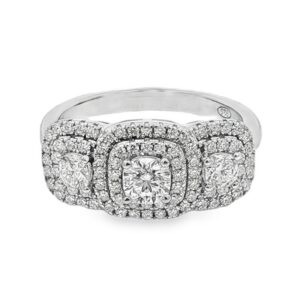 Anello zirconi quadrati e pavè