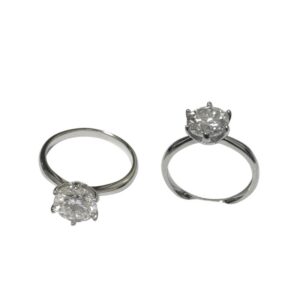 Anello solitario moissanite 9 mm