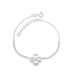 Bracciale tennis con quadrifoglio