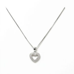 Collana cuore zirconato