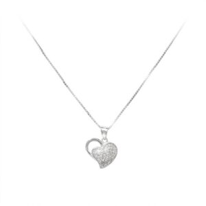 Collana cuore zirconato