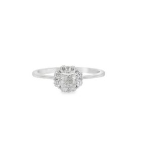 Anello fiore in moissanite