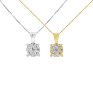 Collana con fiore in moissanite
