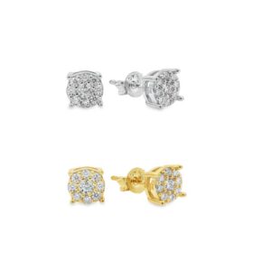Orecchini con fiore in moissanite