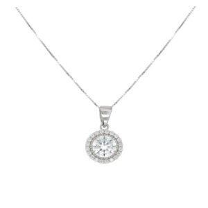 Collana con moissanite da 6,5 mm