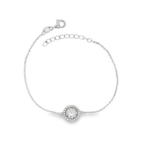 Bracciale con moissanite centrale da 6,5 mm
